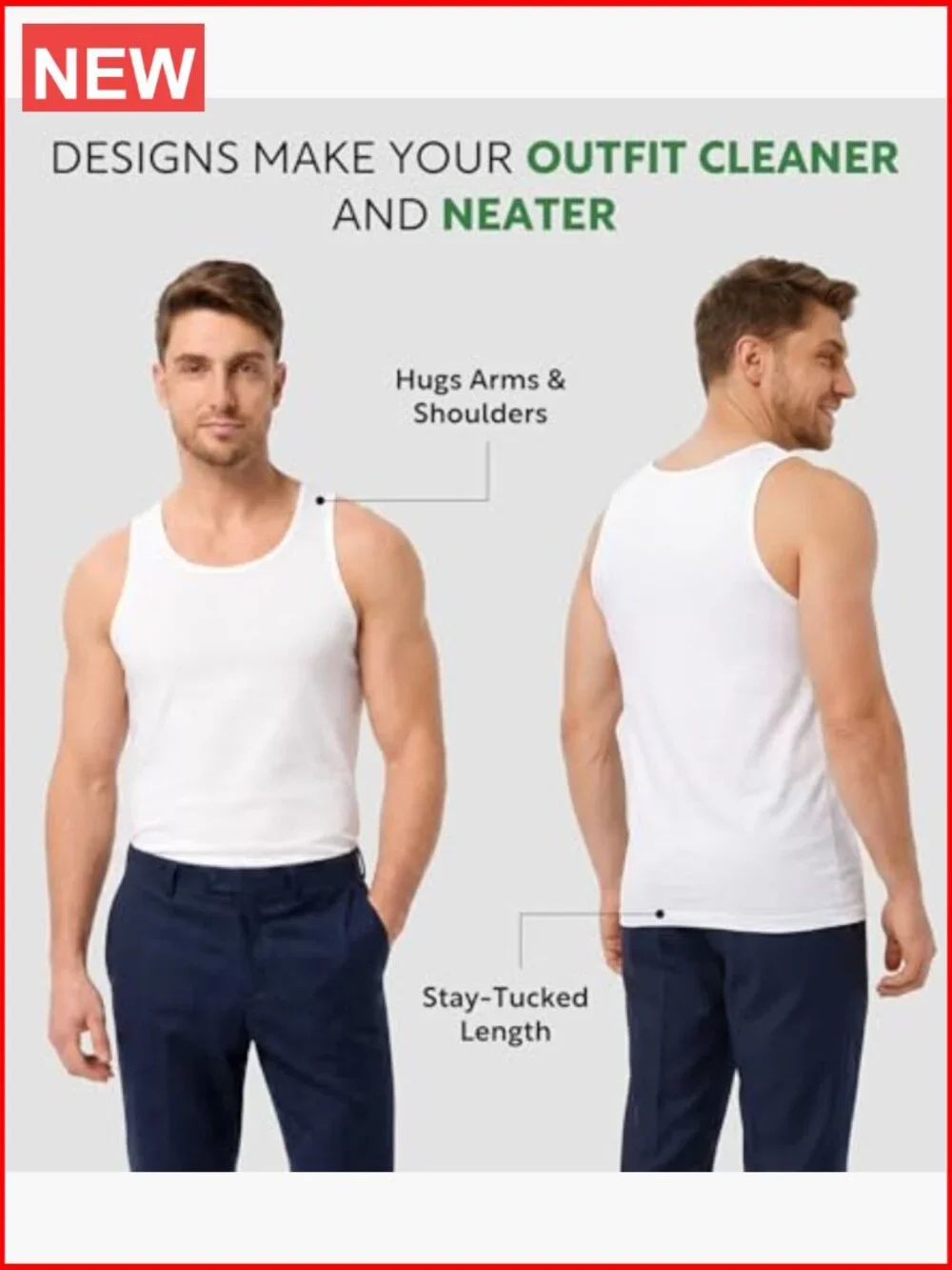 Bamboo Rayon Tank Top Undershirts Moisture-Wicking A-Shirt for Men 3 Pack